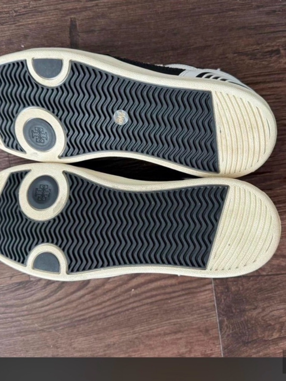 Tory Burch Men's Black & Cream Low-Top Sneakers - Rubber Outsoles